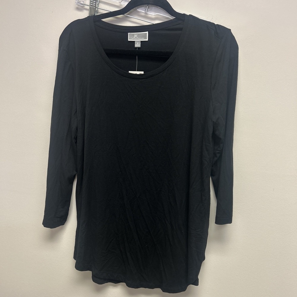 Jm Collection Women's 3/4-Sleeve Scoop Neck Top SZ S NWT